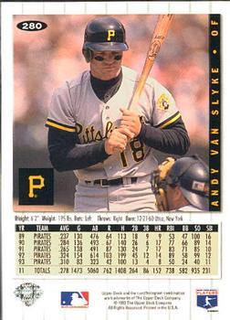 1994 Collector's Choice - Gold Signature #280 Andy Van Slyke Back