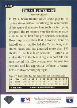 1994 Collector's Choice - Gold Signature #659 Brian Hunter Back