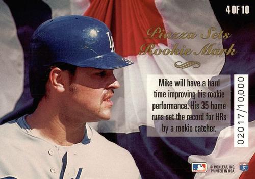 1994 Donruss - Spirit of the Game Jumbo #4 Mike Piazza Back