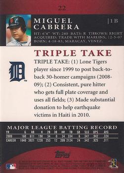 2010 Topps Triple Threads #22 Miguel Cabrera  Back