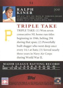 2010 Topps Triple Threads #51 Ralph Kiner  Back