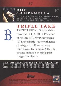 2010 Topps Triple Threads #57 Roy Campanella  Back