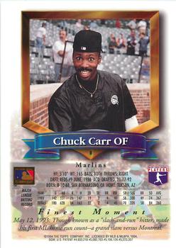 1994 Finest - Jumbos #8 Chuck Carr Back