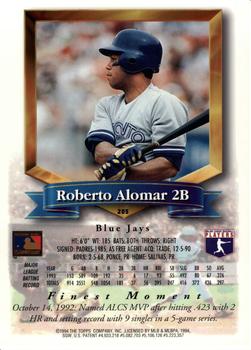 1994 Finest - Jumbos #205 Roberto Alomar Back