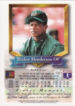 1994 Finest - Jumbos #223 Rickey Henderson Back