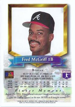 1994 Finest - Jumbos #224 Fred McGriff Back