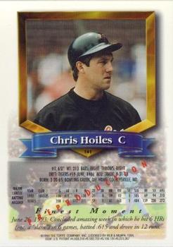 1994 Topps - Finest Preproduction #141 Chris Hoiles Back