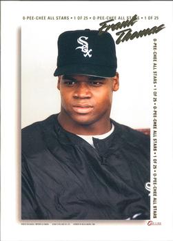 1994 O-Pee-Chee - All-Stars Box Toppers 5x7 #1 Frank Thomas Front