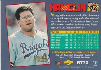 1994 Score Rookie & Traded - Gold Rush #RT73 Bob Hamelin Back