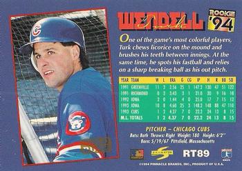 1994 Score Rookie & Traded - Gold Rush #RT89 Turk Wendell Back