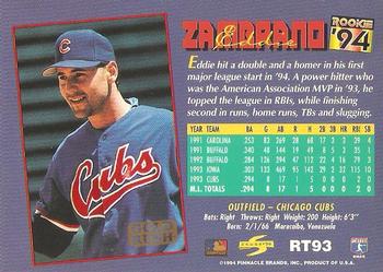 1994 Score Rookie & Traded - Gold Rush #RT93 Eddie Zambrano Back