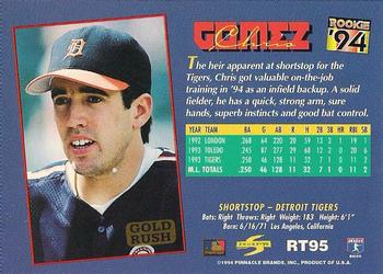 1994 Score Rookie & Traded - Gold Rush #RT95 Chris Gomez Back