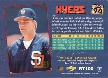 1994 Score Rookie & Traded - Gold Rush #RT100 Tim Hyers Back
