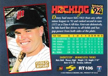 1994 Score Rookie & Traded - Gold Rush #RT106 Denny Hocking Back