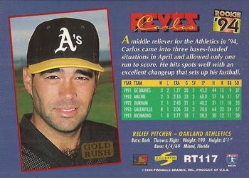 1994 Score Rookie & Traded - Gold Rush #RT117 Carlos Reyes Back