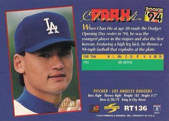 1994 Score Rookie & Traded - Gold Rush #RT136 Chan Ho Park Back
