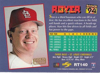 1994 Score Rookie & Traded - Gold Rush #RT140 Stan Royer Back