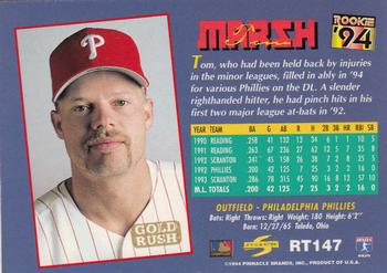 1994 Score Rookie & Traded - Gold Rush #RT147 Tom Marsh Back
