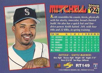 1994 Score Rookie & Traded - Gold Rush #RT149 Keith Mitchell Back