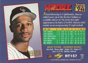 1994 Score Rookie & Traded - Gold Rush #RT157 Marcus Moore Back