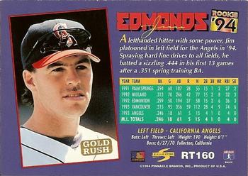 1994 Score Rookie & Traded - Gold Rush #RT160 Jim Edmonds Back