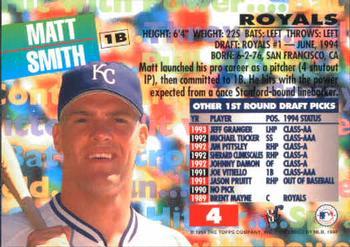1994 Stadium Club Draft Picks - First Day Issue #4 Matt Smith Back