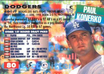 1994 Stadium Club Draft Picks - First Day Issue #80 Paul Konerko Back