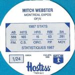 1988 Hostess Potato Chips Discs #1 Mitch Webster Back