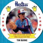 1988 Hostess Potato Chips Discs #2 Tim Burke Front