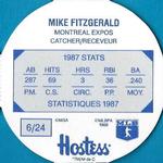 1988 Hostess Potato Chips Discs #6 Mike Fitzgerald Back