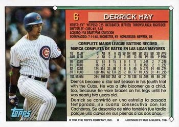 1994 Topps Bilingual #6 Derrick May Back