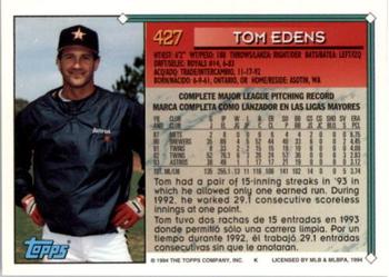 1994 Topps Bilingual #427 Tom Edens Back