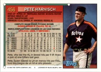 1994 Topps Bilingual #456 Pete Harnisch Back