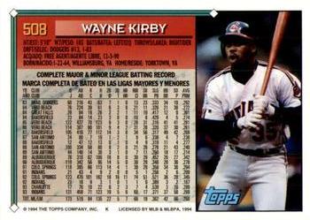 1994 Topps Bilingual #508 Wayne Kirby Back