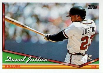 1994 Topps Bilingual #630 David Justice Front
