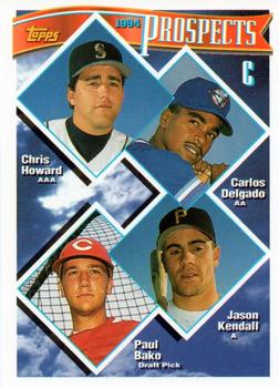1994 Topps Bilingual #686 C Prospects (Chris Howard / Carlos Delgado / Jason Kendall / Paul Bako) Front