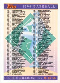 1994 Topps Bilingual #792 Checklist: 397-495 and 694-792 Front