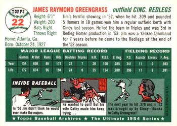 1994 Topps Archives 1954 - Gold #22 Jim Greengrass Back