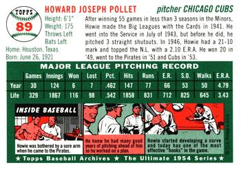 1994 Topps Archives 1954 - Gold #89 Howie Pollet Back