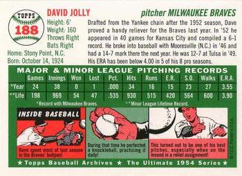 1994 Topps Archives 1954 - Gold #188 Dave Jolly Back