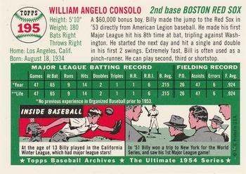 1994 Topps Archives 1954 - Gold #195 Bill Consolo Back