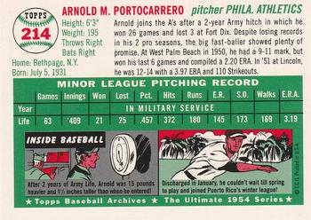 1994 Topps Archives 1954 - Gold #214 Arnold Portocarrero Back
