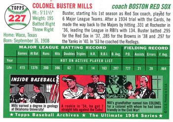 1994 Topps Archives 1954 - Gold #227 Buster Mills Back