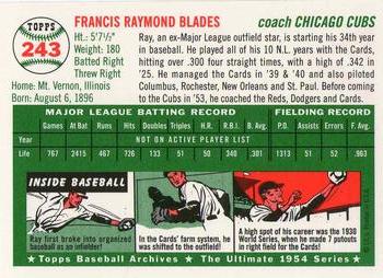 1994 Topps Archives 1954 - Gold #243 Ray Blades Back