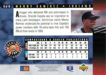 1994 Upper Deck - Next Generation Electric Diamond #15 Manny Ramirez  Back