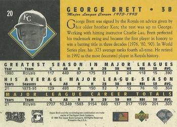 1994 Upper Deck All-Time Heroes - 125th Anniversary #20 George Brett Back