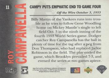 1994 Upper Deck All-Time Heroes - 125th Anniversary #11 Roy Campanella Back