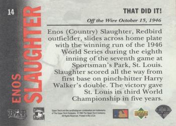 1994 Upper Deck All-Time Heroes - 125th Anniversary #14 Enos Slaughter Back