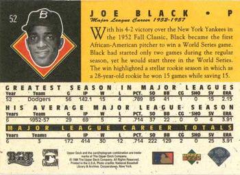 1994 Upper Deck All-Time Heroes - 125th Anniversary #52 Joe Black Back