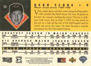1994 Upper Deck All-Time Heroes - 125th Anniversary #56 Herb Score Back